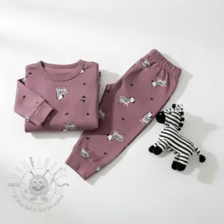 Puuvillakangas FLANNEL Zebras mauve