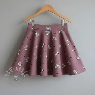 Puuvillakangas FLANNEL Zebras mauve