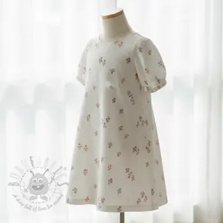 Puuvillakangas FLANNEL Flowers white