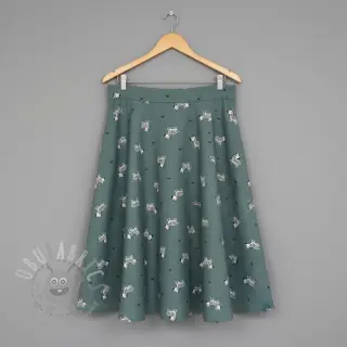 Puuvillakangas FLANNEL Zebras green