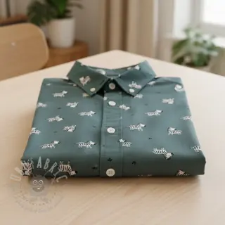 Puuvillakangas FLANNEL Zebras green
