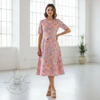 Puuvillakangas VOILE Small hayppy flowers digital print