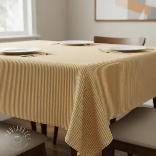 Sisustuskangas DOBBY Colored stripe ochre