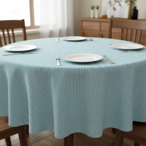 Dekoračná látka DOBBY Colored stripe turquoise