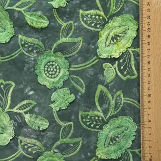 Puuvillakangas TIE DYE EMBROIDERY Flora design A