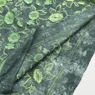 Bavlnená látka TIE DYE EMBROIDERY Flora design A