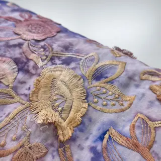 Puuvillakangas TIE DYE EMBROIDERY Flora design C