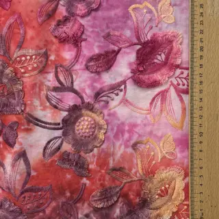 Bavlnená látka TIE DYE EMBROIDERY Flora design D