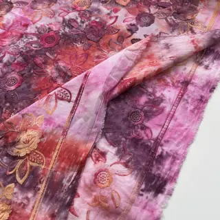 Bavlnená látka TIE DYE EMBROIDERY Flora design D