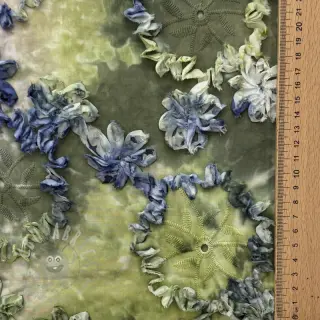 Puuvillakangas TIE DYE EMBROIDERY Eva tape design Ja