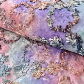 Puuvillakangas TIE DYE EMBROIDERY Eva tape design C