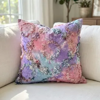 Bavlnená látka TIE DYE EMBROIDERY Eva tape design C