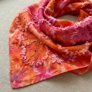 Puuvillakangas TIE DYE EMBROIDERY Eva tape design F