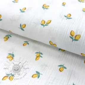 Kaksinkertainen harsokangas/musliini Fruits lemon ORGANIC