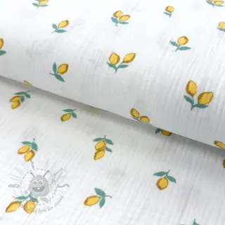 Kaksinkertainen harsokangas/musliini Fruits lemon ORGANIC