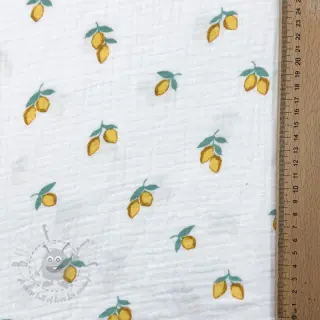 Kaksinkertainen harsokangas/musliini Fruits lemon ORGANIC
