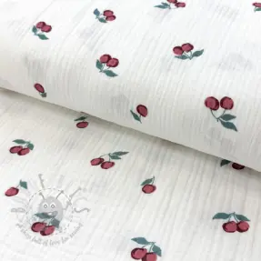 Kaksinkertainen harsokangas/musliini Fruits cherry ORGANIC