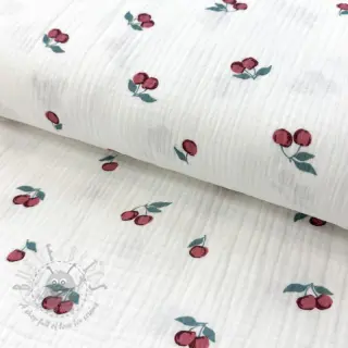 Kaksinkertainen harsokangas/musliini Fruits cherry ORGANIC
