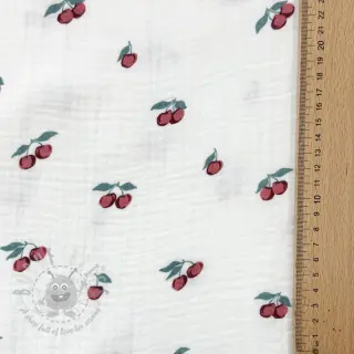 Kaksinkertainen harsokangas/musliini Fruits cherry ORGANIC