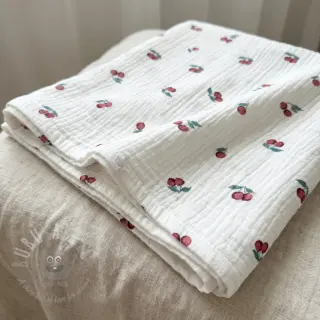 Kaksinkertainen harsokangas/musliini Fruits cherry ORGANIC
