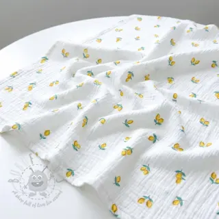 Kaksinkertainen harsokangas/musliini Fruits lemon ORGANIC