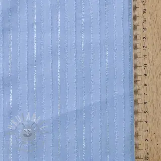 Puuvillakangas VOILE LUREX Stripes light blue
