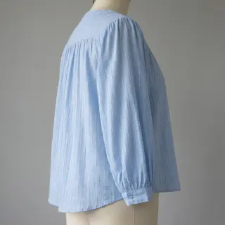 Bavlnená látka VOILE LUREX Stripes light blue