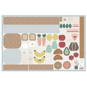 Bavlnená látka Farmers market PANEL digital print