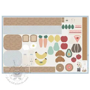 Puuvillakangas Farmers market PANEL digital print