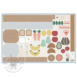 Puuvillakangas Farmers market PANEL digital print