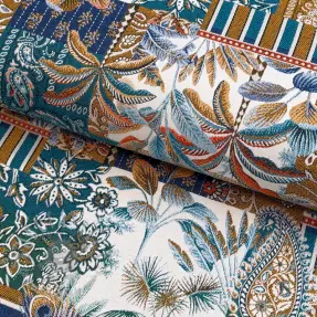 Sisustuskangas jacquard Basmati allover bleu
