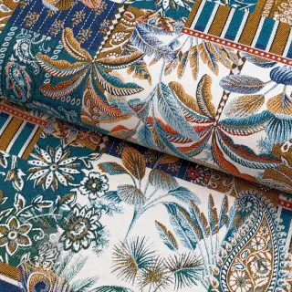 Sisustuskangas jacquard Basmati allover bleu
