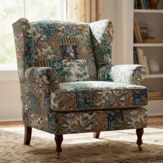 Dekoračná látka jacquard Basmati allover bleu