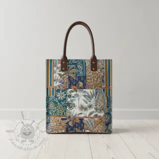 Sisustuskangas jacquard Basmati allover bleu