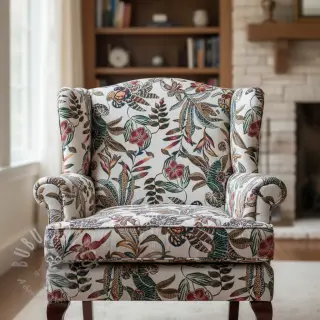 Sisustuskangas jacquard Neroli allover blanc