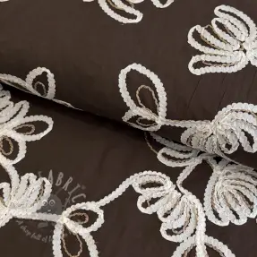 Puuvillakangas EMBROIDERY Loom En Light brown