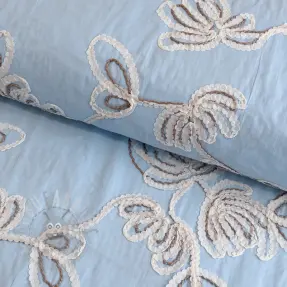 Puuvillakangas EMBROIDERY Loom En Light baby blue