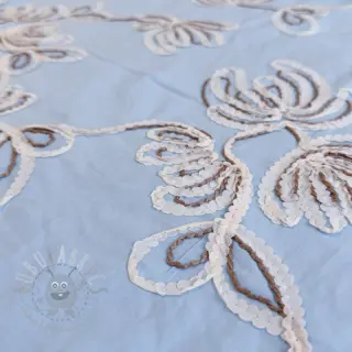 Puuvillakangas EMBROIDERY Loom En Light baby blue