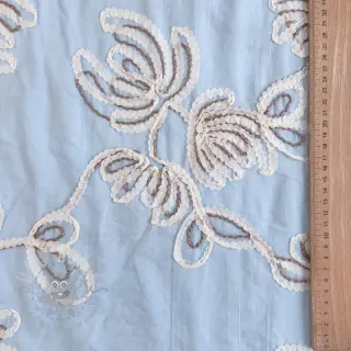 Puuvillakangas EMBROIDERY Loom En Light baby blue