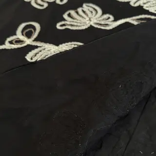Bavlnená látka EMBROIDERY Loom En Light black