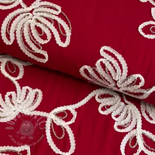Puuvillakangas EMBROIDERY Loom En Light red