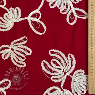 Puuvillakangas EMBROIDERY Loom En Light red