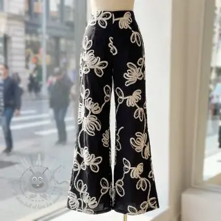 Puuvillakangas EMBROIDERY Loom En Light black
