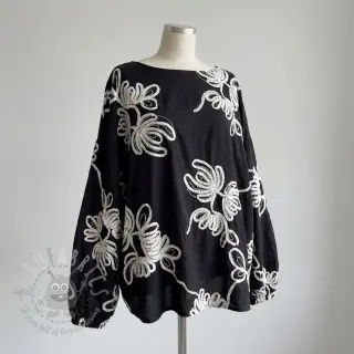 Puuvillakangas EMBROIDERY Loom En Light black