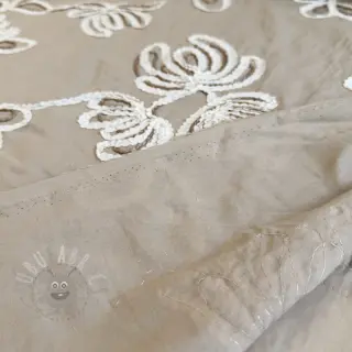 Puuvillakangas EMBROIDERY Loom En Light natural