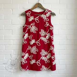 Puuvillakangas EMBROIDERY Loom En Light red