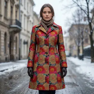 Sisustuskangas jacquard Matcha allover rouge