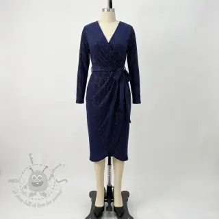 Sametti VELVET LUREX Stripe marine