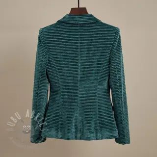 Sametti VELVET LUREX Stripe forest green