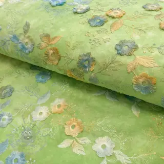 Puuvillakangas TIE DYE EMBROIDERY Poppy design V